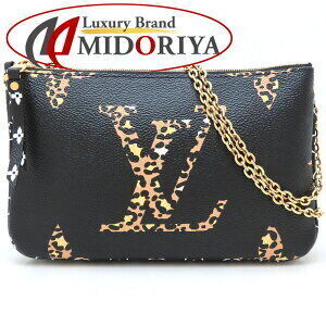 Louis Vuitton Jungle Pochette Double Zip Bag Noir Black Brown